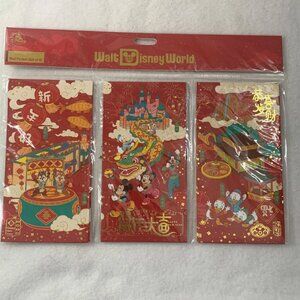 Disney Parks 2020 Lunar Chinese New Year Red Lucky Envelopes Mickey Pack of 6